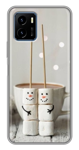 Силиконовый чехол с изображением "Снеговики из зефира" для Vivo Y15s