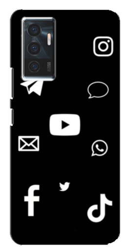 Чехол с печатью "Белые иконки" для Vivo V23e