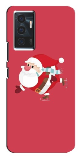 Чехол с печатью "Дед Мороз на коньках" для Vivo V23e