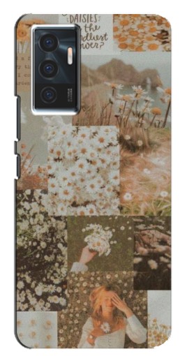 Силиконовый чехол с изображением "Коллаж ромашек " для Vivo V23e