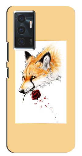 Чехол с картинкой "Лиса с розой" для Vivo V23e