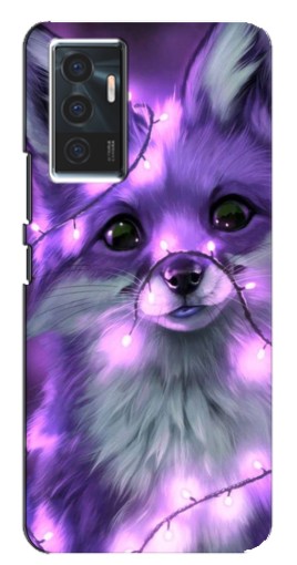 Чехол с печатью "Лисенок фиолетовый" для Vivo V23e