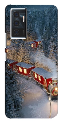 Чехол с картинкой "Новогодний поезд" для Vivo V23e