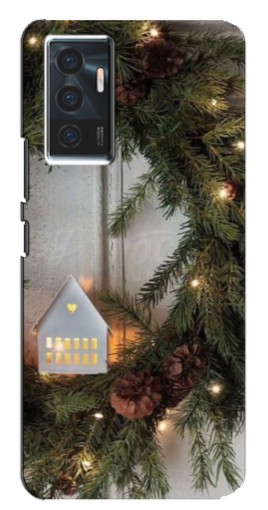 Чехол с картинкой "Новогодний венок" для Vivo V23e
