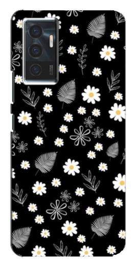 Чехол с картинкой "Ромашки на черном" для Vivo V23e