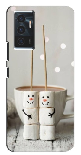 Чехол с принтом "Снеговики из зефира" для Vivo V23e