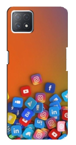 Силиконовый чехол с изображением "Иконки соц сетей" для Oppo a73 (5G)