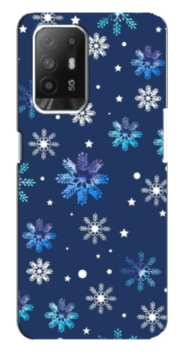 Чехол с печатью "Фон с снежинками" для Oppo Reno 5z