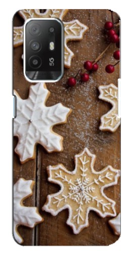 Чехол с картинкой "Пряники снежинки" для Oppo Reno 5z