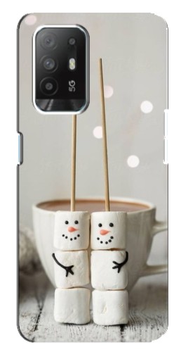 Чехол с картинкой "Снеговики из зефира" для Oppo Reno 5z