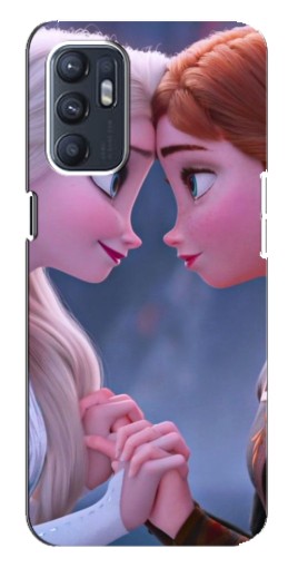 Силиконовый чехол с изображением "Анна и Ельза" для Oppo Reno6 4G