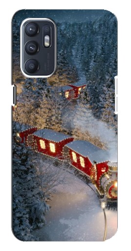 Чехол с печатью "Новогодний поезд" для Oppo Reno6 4G