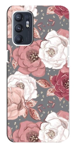 Чехол с печатью "Рисунок розы" для Oppo Reno6 4G