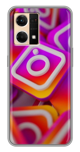 Силиконовый чехол с изображением "Значки Инстаграм" для Oppo Reno7 Pro 5G