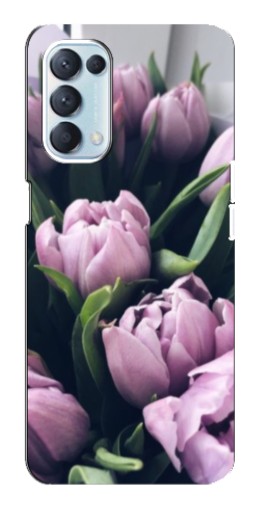 Чехол с печатью "Сиреневые тюльпаны" для Oppo Reno5 4G