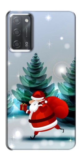 Силиконовый чехол с изображением "Дед Мороз с подарком" для OPPO A55
