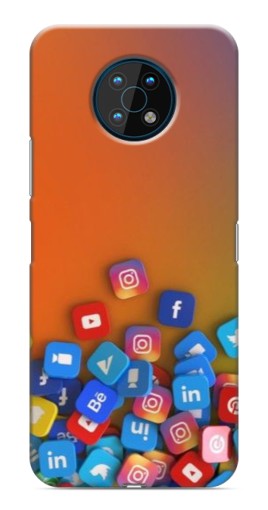 Чехол с принтом "Иконки соц сетей" для Nokia G50