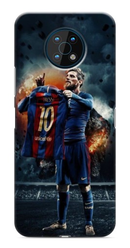 Чехол с картинкой "Месси с футболкой" для Nokia G50