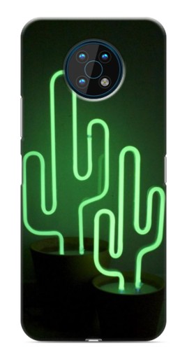 Чехол с картинкой "Неоновый кактус" для Nokia G50