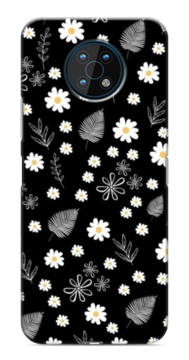 Чехол с картинкой "Ромашки на черном" для Nokia G50