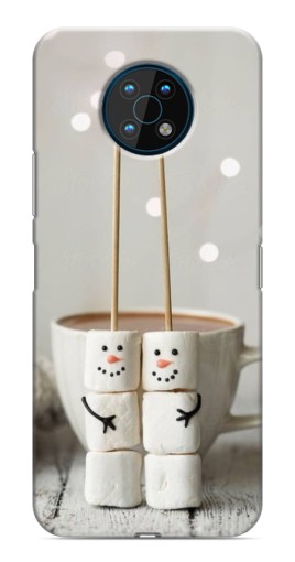 Чехол с картинкой "Снеговики из зефира" для Nokia G50