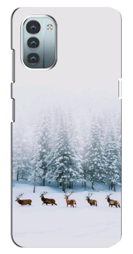 Чехол с печатью "Олени в лесу" для Nokia G21