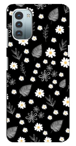 Чехол с картинкой "Ромашки на черном" для Nokia G21