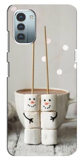Чехол с картинкой "Снеговики из зефира" для Nokia G21
