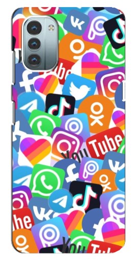 Чехол с картинкой "Яркие иконки" для Nokia G21