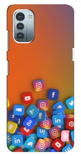 Чехол с печатью "Иконки соц сетей" для Nokia G11