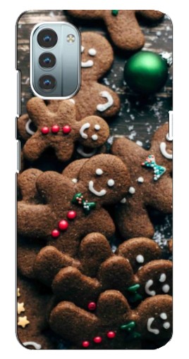 Чехол с печатью "Новогодние человечки" для Nokia G11