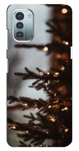 Чехол с картинкой "Елка с гирляндой" для Nokia G11