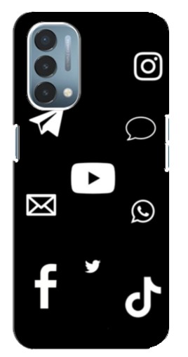Силиконовый чехол с изображением "Белые иконки" для OnePlus Nord N200 5G (DE211)