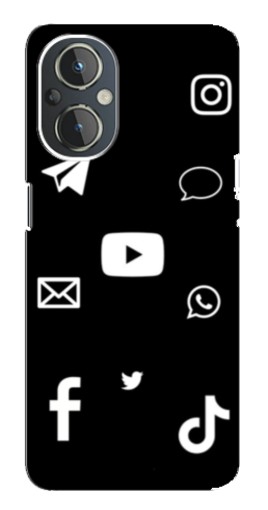 Чехол с принтом "Белые иконки" для OnePlus Nord N20