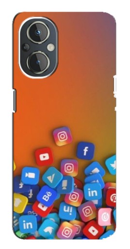 Чехол с принтом "Иконки соц сетей" для OnePlus Nord N20