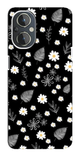 Чехол с картинкой "Ромашки на черном" для OnePlus Nord N20