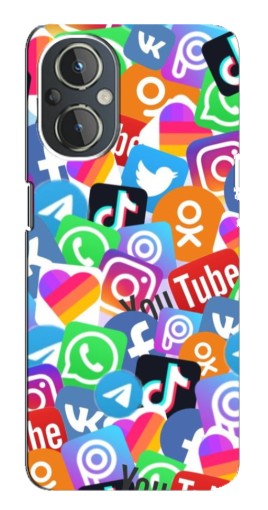 Чехол с принтом "Яркие иконки" для OnePlus Nord N20