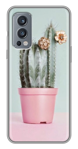 Чехол с картинкой "Цветущий кактус" для OnePlus Nord 2