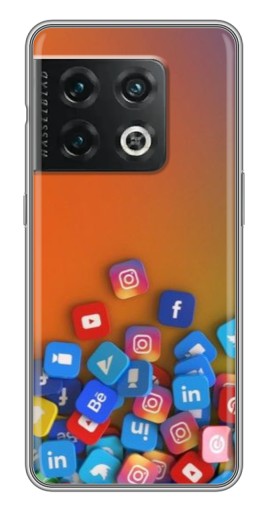 Чехол с принтом "Иконки соц сетей" для OnePlus 10 Pro