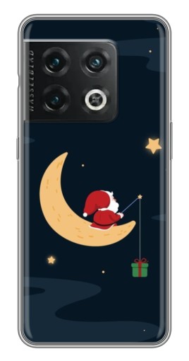 Чехол с картинкой "Санта на луне" для OnePlus 10 Pro
