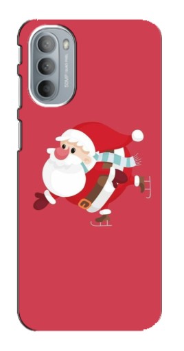 Чехол с картинкой "Дед Мороз на коньках" для Motorola MOTO G31
