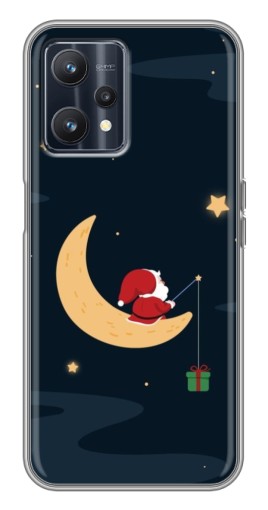 Чехол с принтом "Санта на луне" для Realme 9