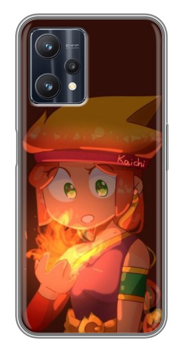 Силиконовый чехол с изображением "Amber с огнем" для Realme 9 Pro