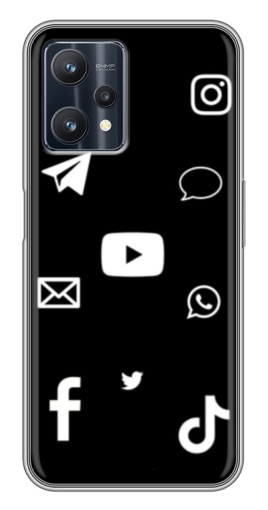 Чехол с печатью "Белые иконки" для Realme 9 Pro