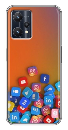 Чехол с картинкой "Иконки соц сетей" для Realme 9 Pro