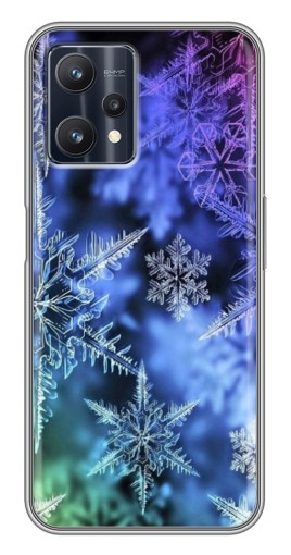 Силиконовый чехол с изображением "Разноцветные снежинки" для Realme 9 Pro