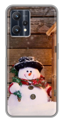 Чехол с картинкой "Рождественский снеговик" для Realme 9 Pro