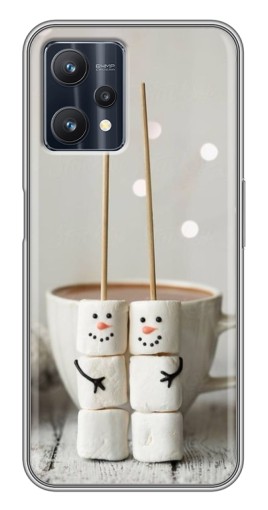 Чехол с картинкой "Снеговики из зефира" для Realme 9 Pro