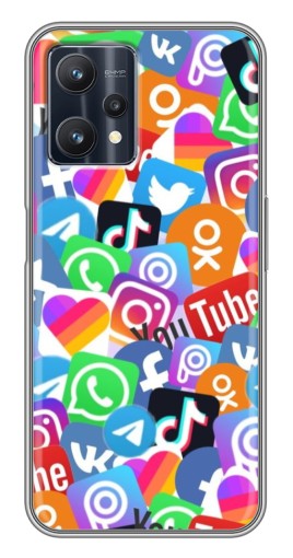 Чехол с принтом "Яркие иконки" для Realme 9 Pro