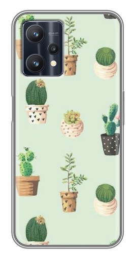 Чехол с принтом "Кактусы в горшочках " для Realme 9 Pro Plus